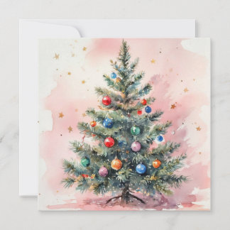 Carte de Noël à l'aquarelle.