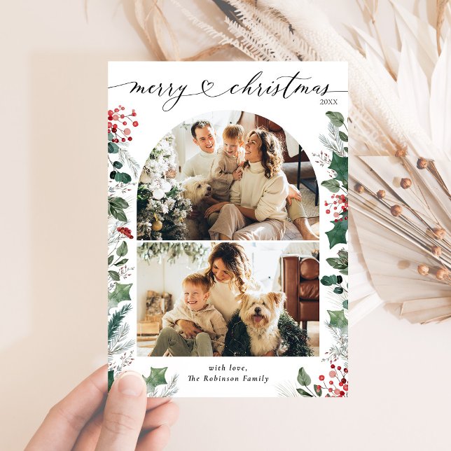Carte de Noël à l'arche photo Rouge Clair 2  (Créateur téléchargé)