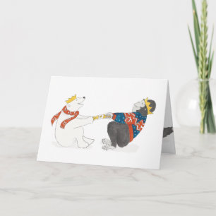 Carte de Noël à l'ours polaire