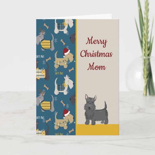 Carte de Noël à maman du chien de compagnie (Devant)