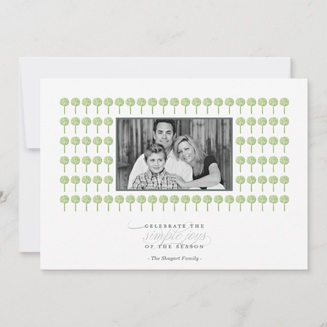 Carte de Noël à motif méchant à la menthe poivrée (Devant)