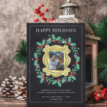 Carte de Noël à motif tableau noir avec photo FRIE
