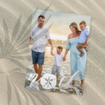Carte de Noël à paillettes photo de vacances côtiè
