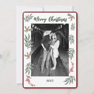 Carte de Noël à plat aquarelle pour les fêtes