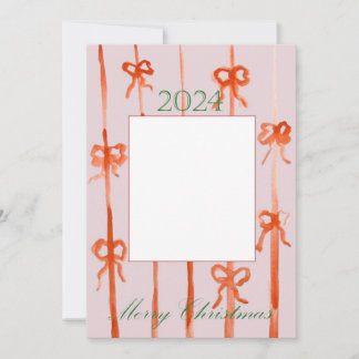 Carte de Noël à ruban rose