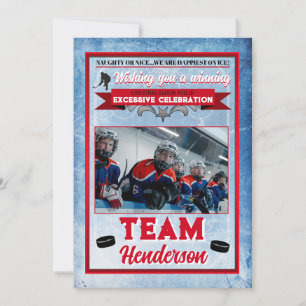 Carte de Noël à thème de hockey 1 Photo