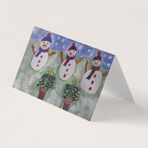 Carte de Noël à trois neiges