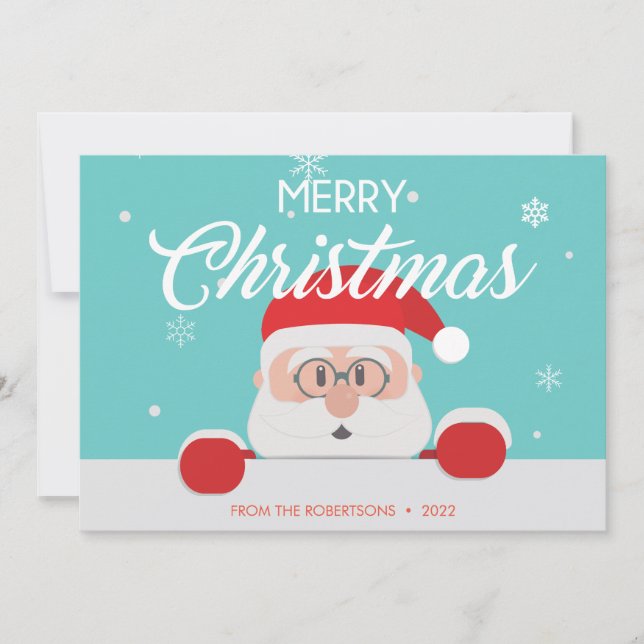 Carte de Noël à visage visage super mignon du Père (Devant)