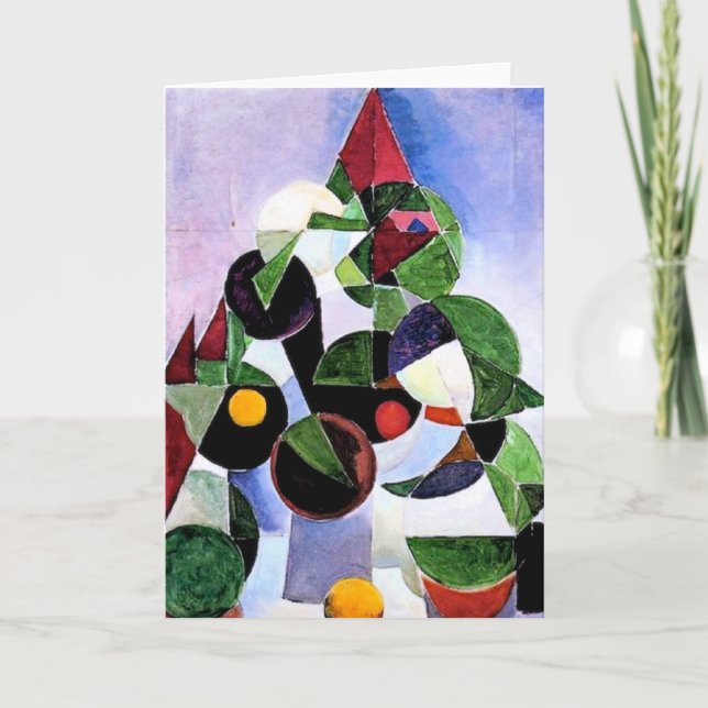 Carte de Noël abstraite d'arbre complètement (Devant)