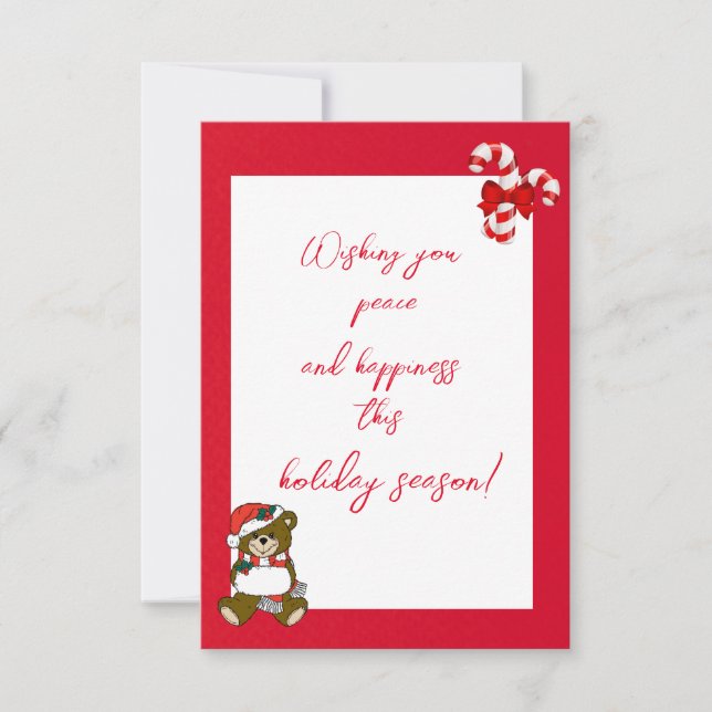 Carte de Noël Abstraite rouge-blanc moderne (Devant)