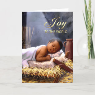 Carte de Noël Africaine Américaine Bébé Jésus