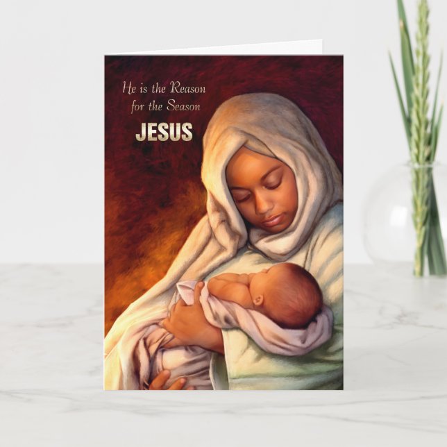 Carte de Noël afro-américaine Madonna et enfants (Devant)