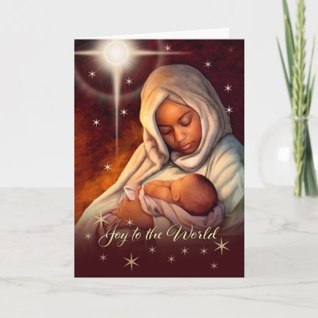 Carte de Noël afro-américaine Madonna et enfants (Devant)