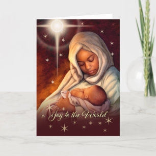 Carte de Noël afro-américaine Madonna et enfants