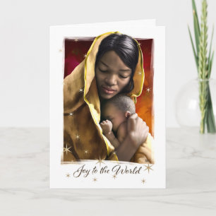 Carte de Noël afro-américaine Madonna et enfants