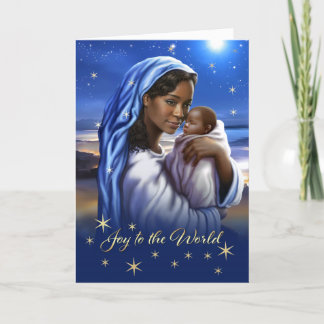 Carte de Noël afro-américaine Madonna et enfants