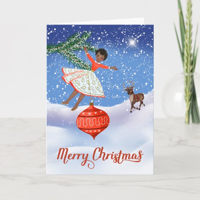 Carte de Noël afro-américaine vintage (Devant)