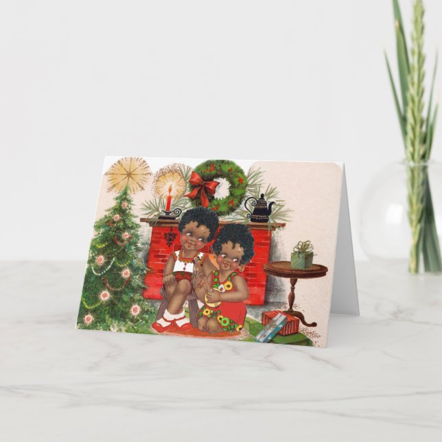 Carte de Noël afro-américaine vintage (Devant)