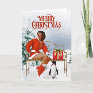 Carte de Noël afro-américaine vintage