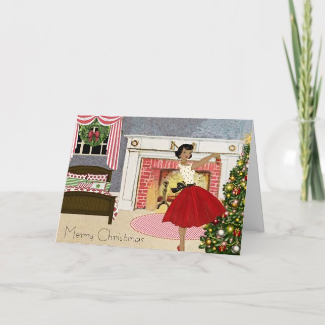 Carte de Noël afro-américaine vintage (Devant)