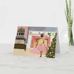 Carte de Noël afro-américaine vintage