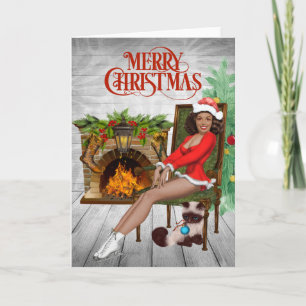 Carte de Noël afro-américaine vintage