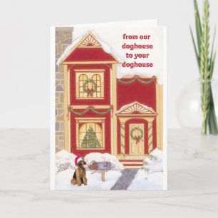 Carte de Noël Airedale terrier
