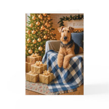 Carte de Noël Airedale Terrier