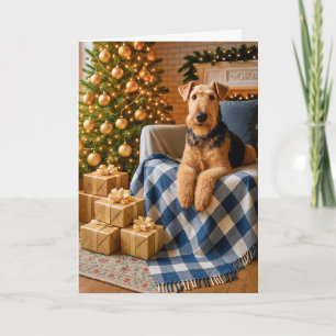 Carte de Noël Airedale Terrier