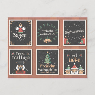 CARTE DE NOËL ALLEMANDE FRÖHLICHE WEIHNACHTEN JEU