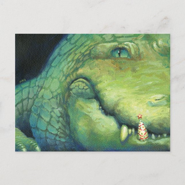 Carte de Noël Alligator (Devant)