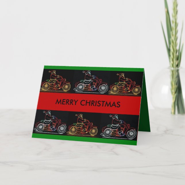 Carte de Noël allumée de motos (Devant)