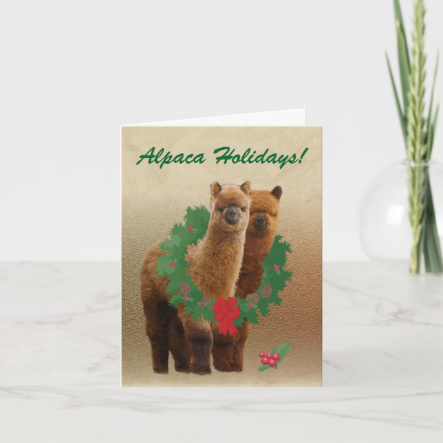 Carte de Noël Alpaca (Devant)