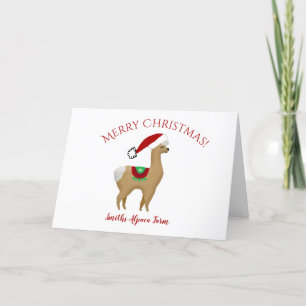 Carte de Noël Alpaca