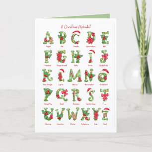 Carte de Noël Alphabet de Noël