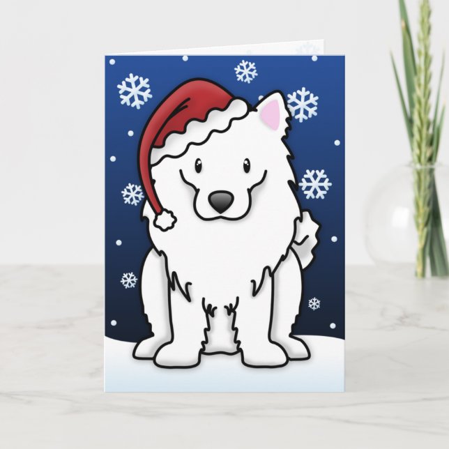 Carte de Noël américaine de chien esquimau de (Devant)
