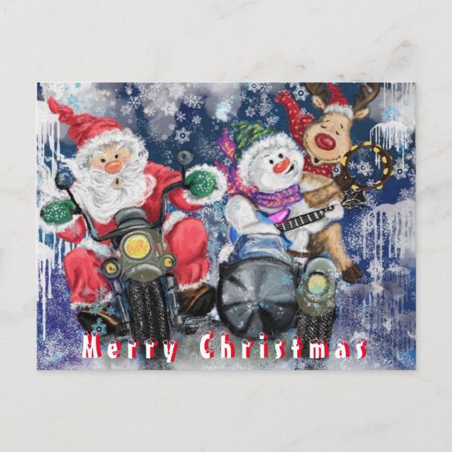 Carte de Noël amusante avec de heureux amis de Noë (Devant)