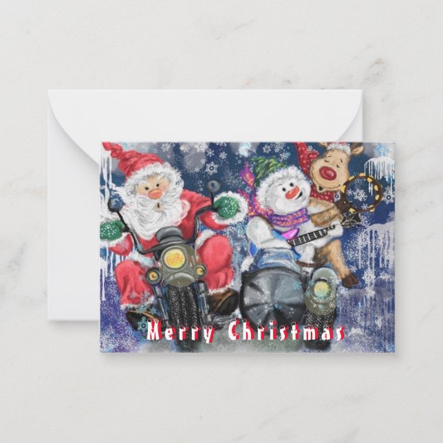 Carte de Noël amusante avec de heureux amis de Noë (Devant)