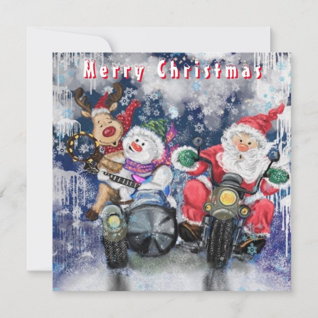 Carte de Noël amusante avec des amis heureux (Devant)