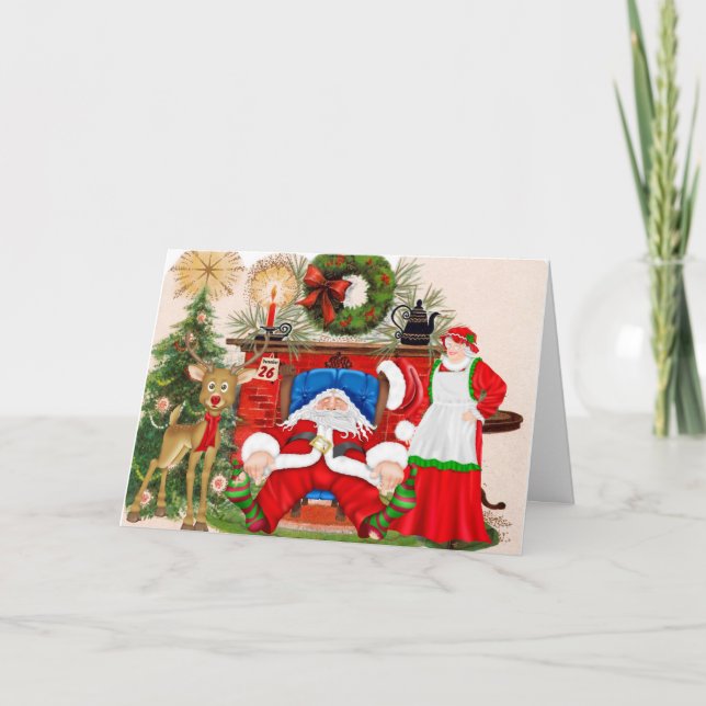 Carte de Noël amusante avec Père Noël (Devant)