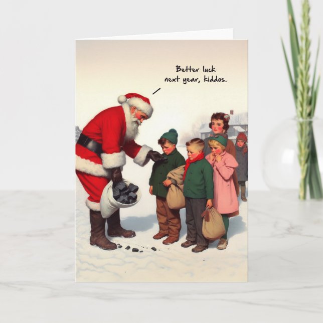 Carte de Noël amusante - Cadeaux de Père Noël (Devant)