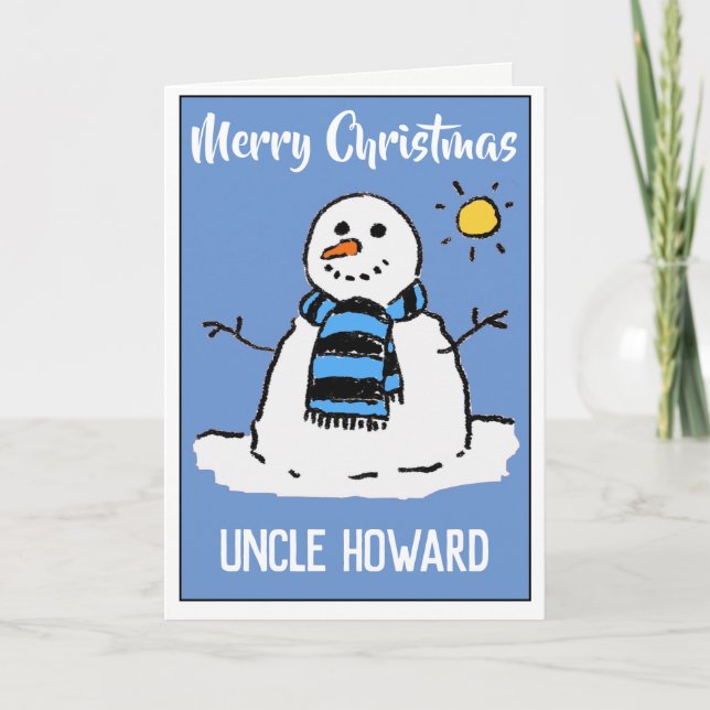 Carte de Noël amusante de bonhomme de neige pour u (Devant)