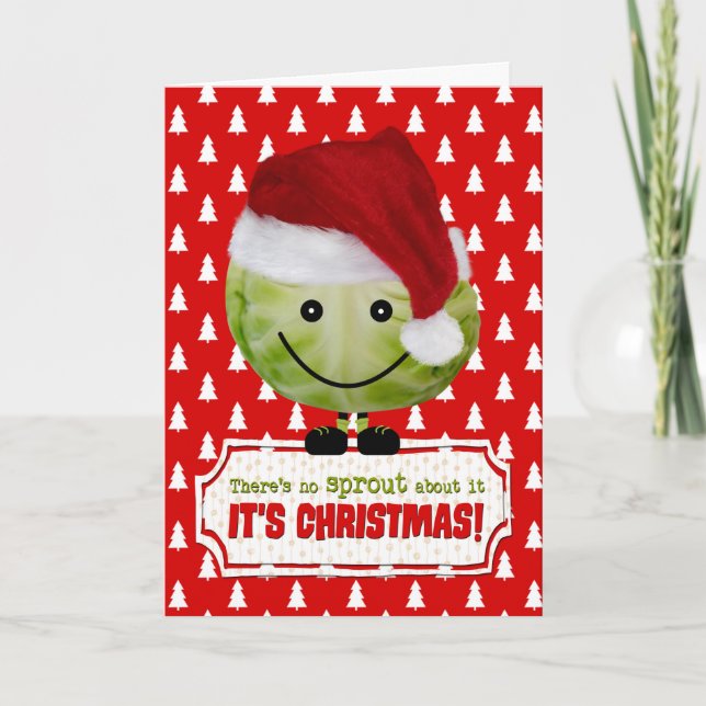 Carte de Noël amusante - Le joyeux Sprout de Noël (Devant)