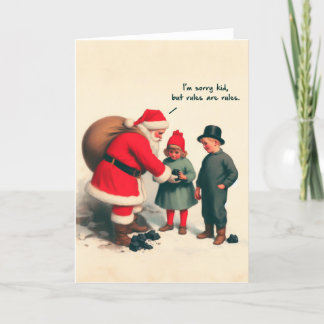 Carte de Noël amusante - Père Noël Liste de filles