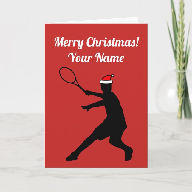 Carte de Noël amusante pour joueur de tennis et en (Devant)