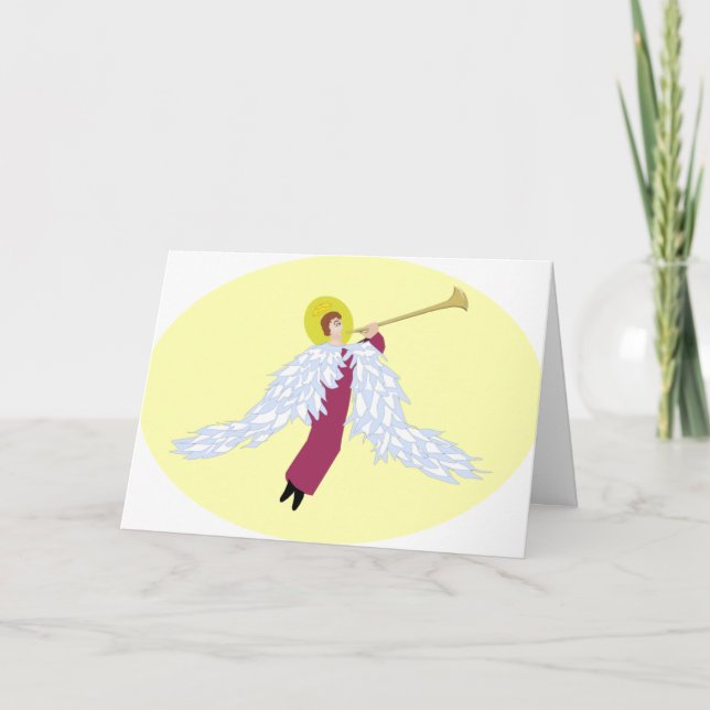 Carte de Noël Angel avec trompette (Devant)