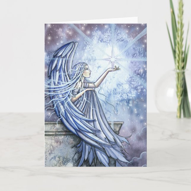 Carte de Noël Angel et étoile (Devant)