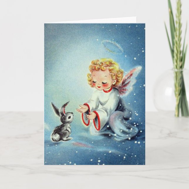 Carte de Noël Angel vintage (Devant)