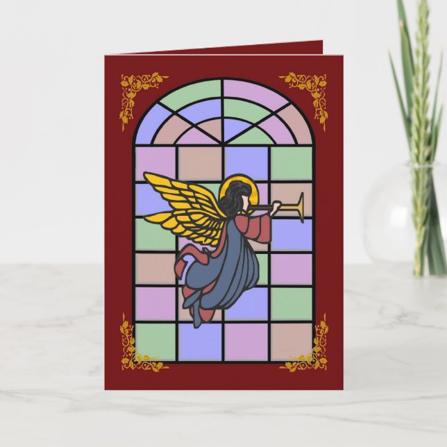 Carte de Noël Angel Vitrail (Devant)