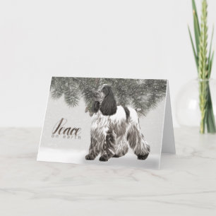 Carte de Noël anglaise de cocker